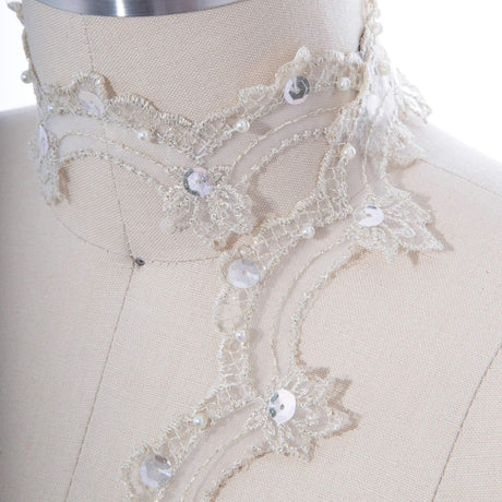 Beaded Lace Trim Champagne 1 Inch