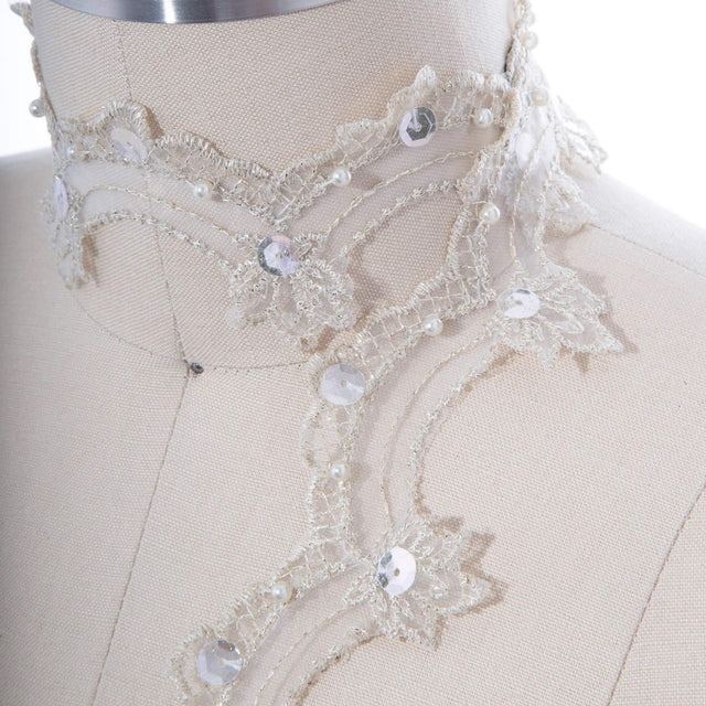 Beaded Lace Trim Champagne 1 Inch