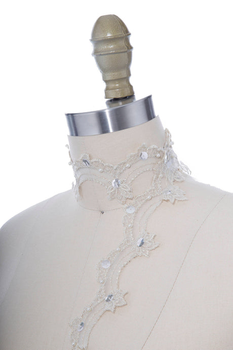 Beaded Lace Trim Champagne 1 Inch