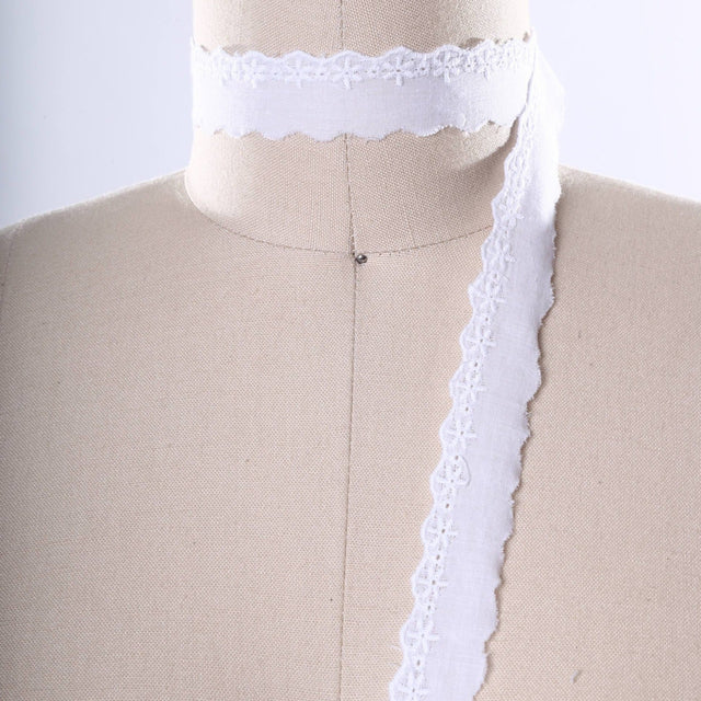 Cotton Lace Trim White Eyelet