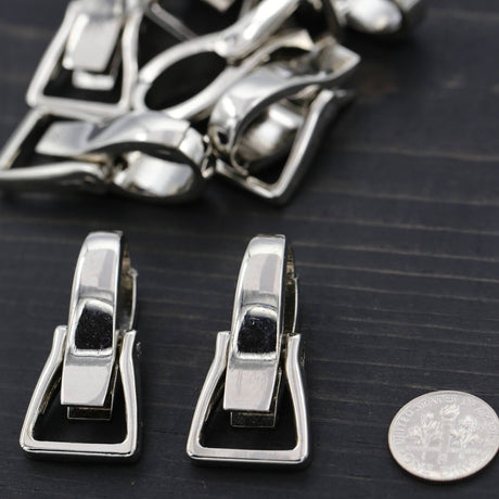 Metal Silver Purse Clasp 15mm x 38mm