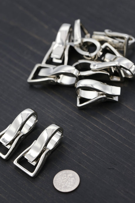 Metal Silver Purse Clasp 15mm x 38mm