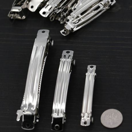 Hair Barrette Clips Silver 4 Pieces