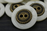 Decorative Plastic Button Ivory Bronze 15mm
