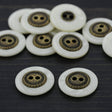 Decorative Plastic Button Ivory Bronze 15mm