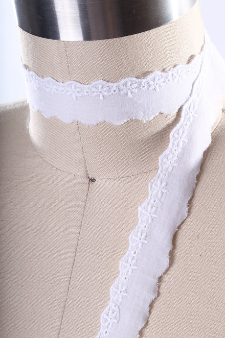 Cotton Lace Trim White Eyelet