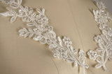 Beaded Bridal Lace Applique Pair