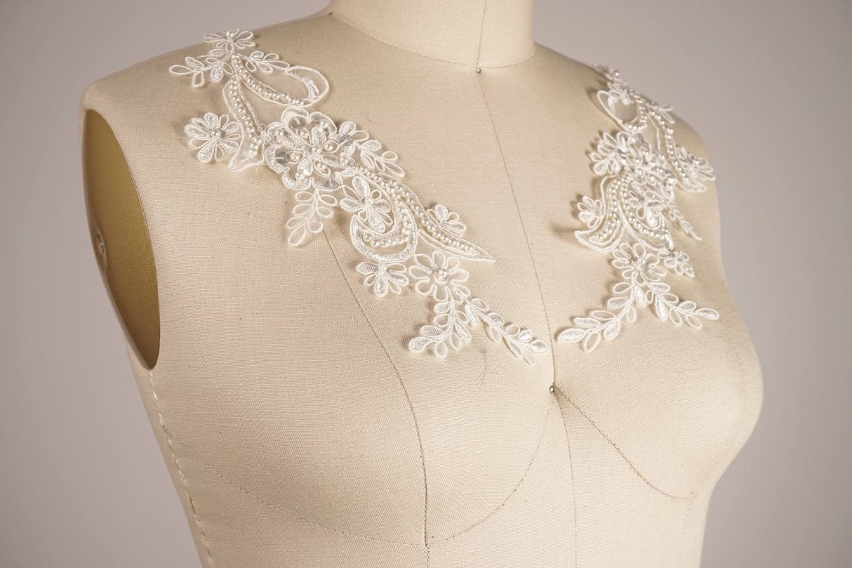 Beaded Lace Bridal Applique