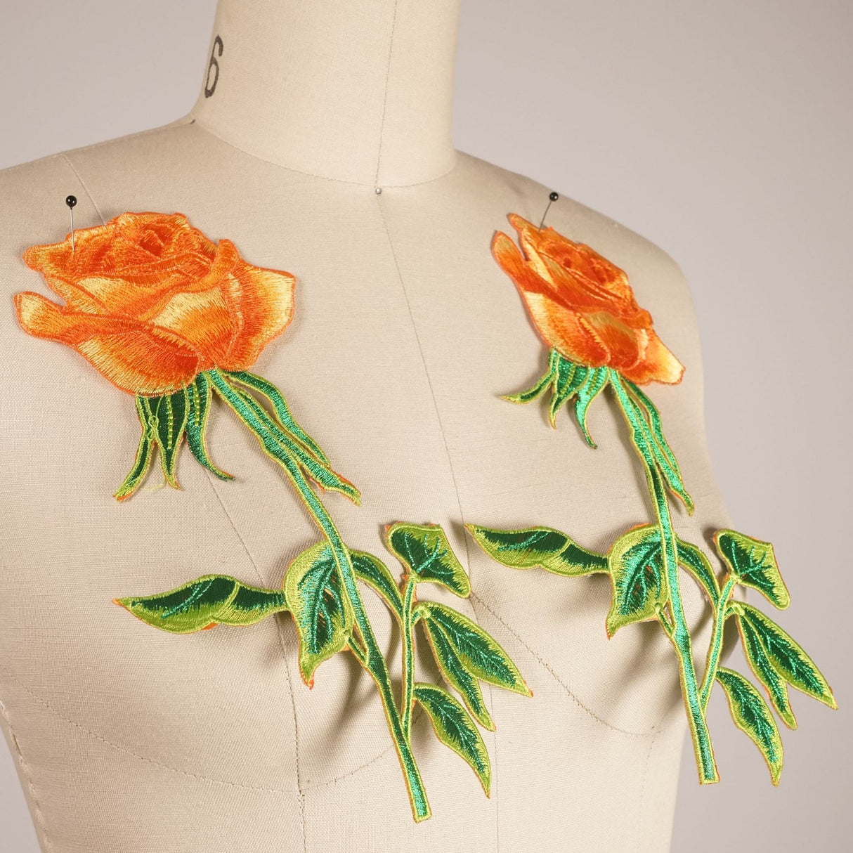 Flower Patch Iron-On Orange Rose Applique