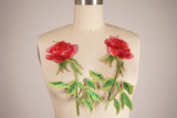 Rose Patch Red Embroidered Iron-On Applique
