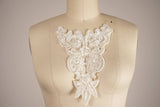 Pearl Sequin Neckline Applique