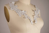 Silver Lace Flower Branch Applique