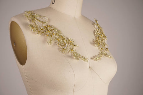 Gold Lace Applique Patch 9in