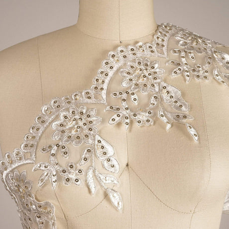 Bridal Lace Trim White Gold Scalloped