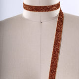 Glitter Elastic Trim Burnt Orange 5/8"