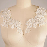 Bridal Lace Applique Pair White Ivory