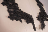 Lace Applique Black Sequined Beaded
