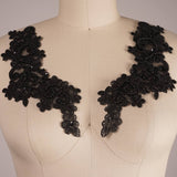 Lace Applique Black Sequined Beaded
