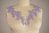 Lace Applique Lavender Beaded