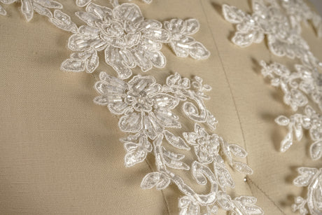 Beaded Applique White Ivory