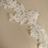 Bridal Applique Sequin Beaded White Ivory