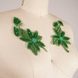 Sequin Flower Patch Grass Green Iron-On