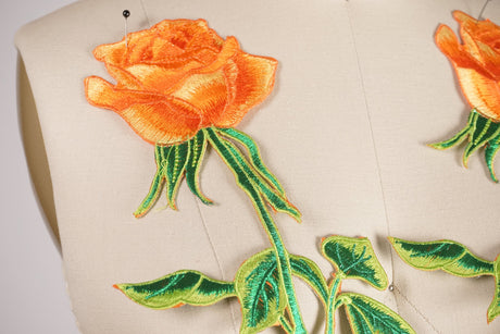 Flower Patch Iron-On Orange Rose Applique