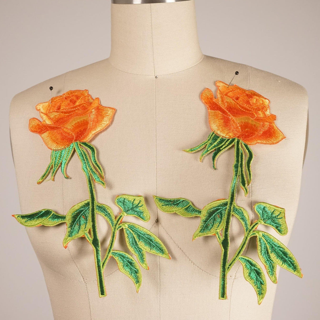 Flower Patch Iron-On Orange Rose Applique