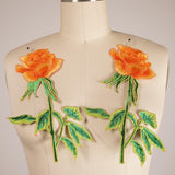 Flower Patch Iron-On Orange Rose Applique