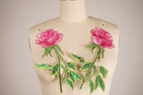 Iron-On Pink Rose Applique Patch