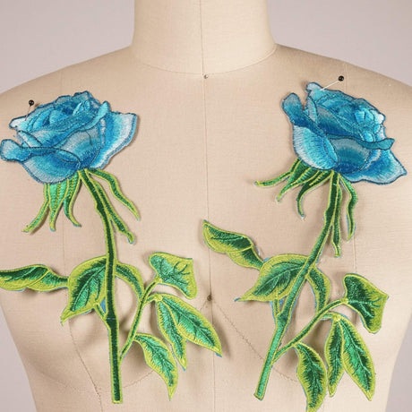 Rose Embroidery Iron-On Applique