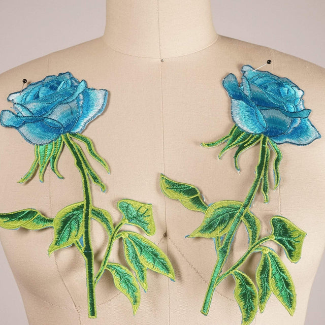 Rose Embroidery Iron-On Applique