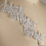 Silver Lace Flower Branch Applique