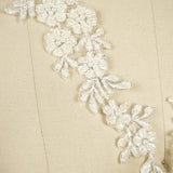 Bridal Applique Ivory Silver Beaded Flowers