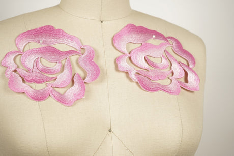 Iron-On Pink Rose Patch