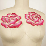 Embroidery Flower Patch Hot Pink Rosey Pink