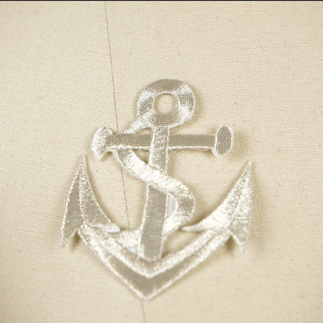 Anchor Iron-On Patch Gold Silver 3in