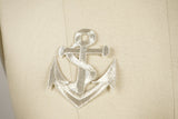 Anchor Iron-On Patch Gold Silver 3in