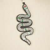 Rhinestone Snake Patch Black