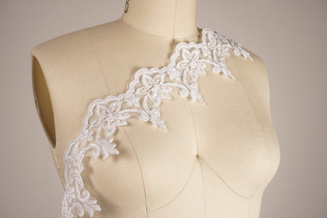 Bridal Lace Trim White Ivory Scalloped