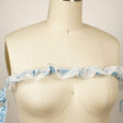 Ruffle Satin Trim Baby Blue Lace Overlay