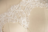 Beaded Bridal Lace Trim White Ivory