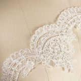 Beaded Scalloped Lace Trim 4.5" Silver Ivory
