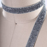 Glitter Elastic Trim Silver 5/8"