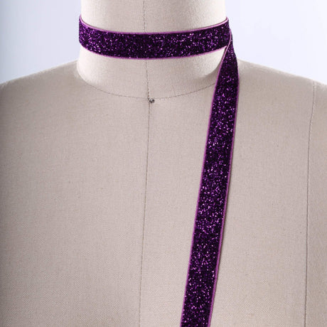 Glitter Elastic Trim Deep Purple 5/8"