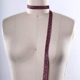 Glitter Elastic Mauve Pink 5/8 Inch