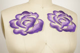 Embroidered Flower Patch Violet Purple 5.5"