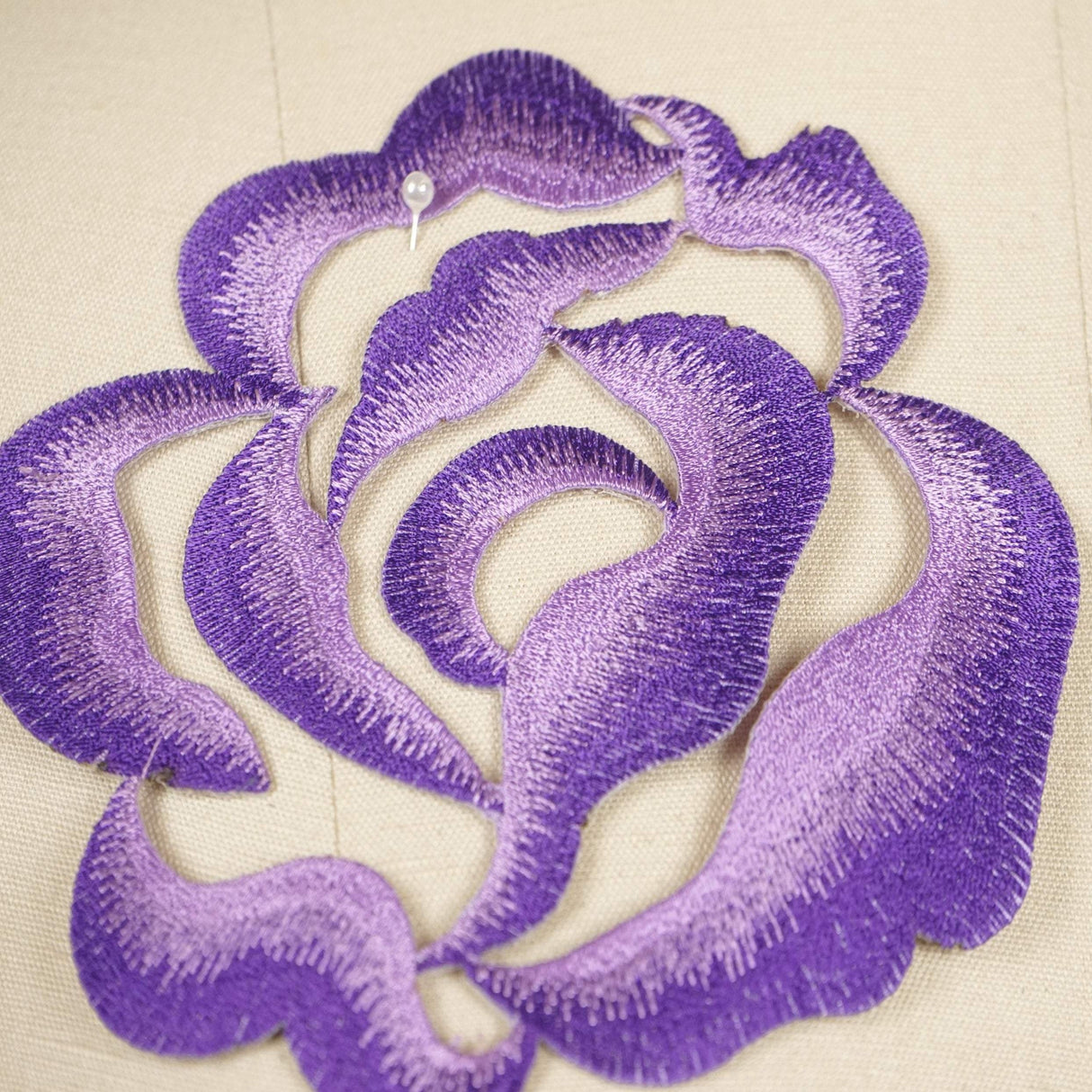 Embroidered Flower Patch Violet Purple 5.5"