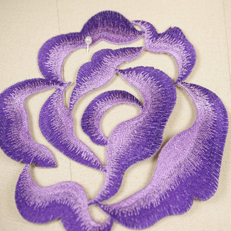 Embroidered Flower Patch Violet Purple 5.5"