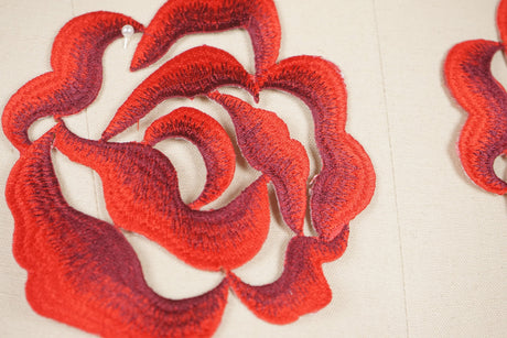 Rose Patch Wine Red Embroidery 5.5 Inch